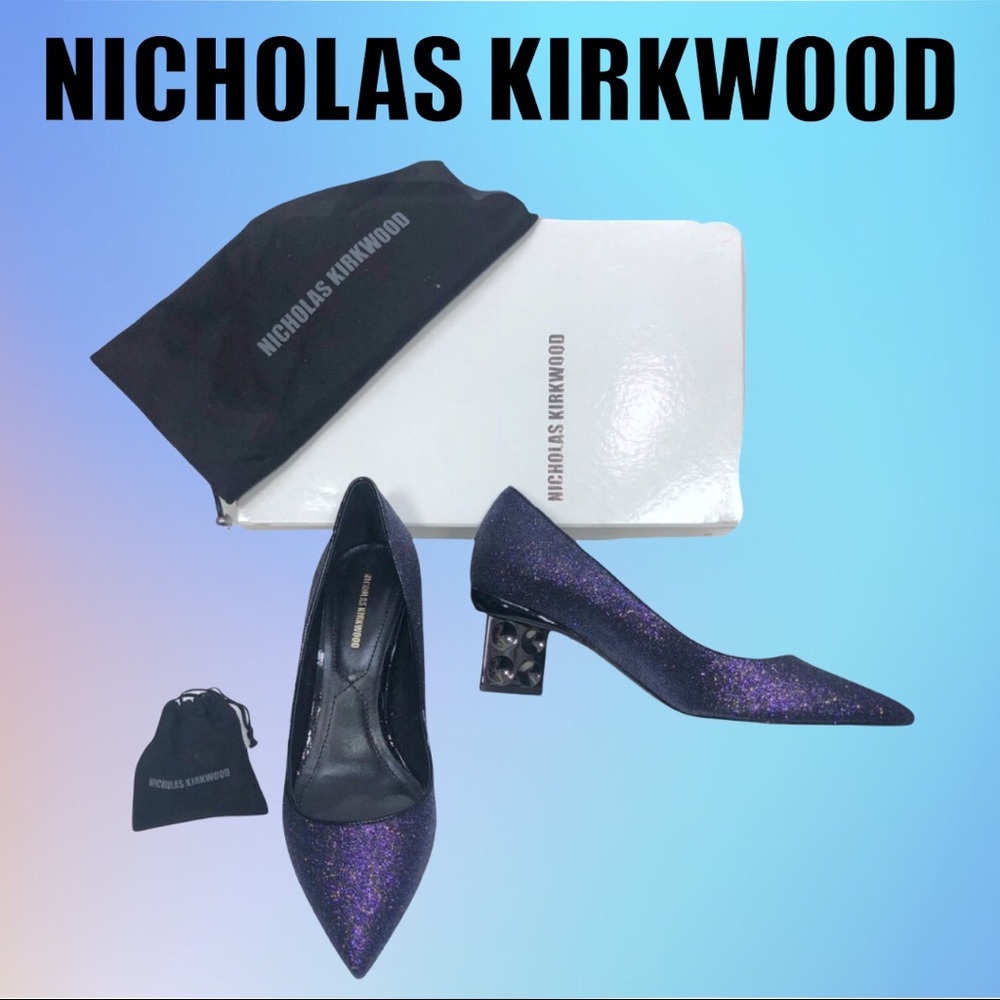 IOB Nicholas Kirkwood Glitter Purple Pumps Sz 38.5